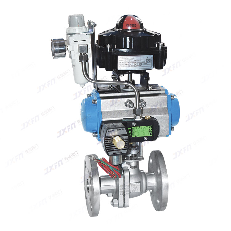 Q641F-16P/R 配防爆三联件气动法兰球阀